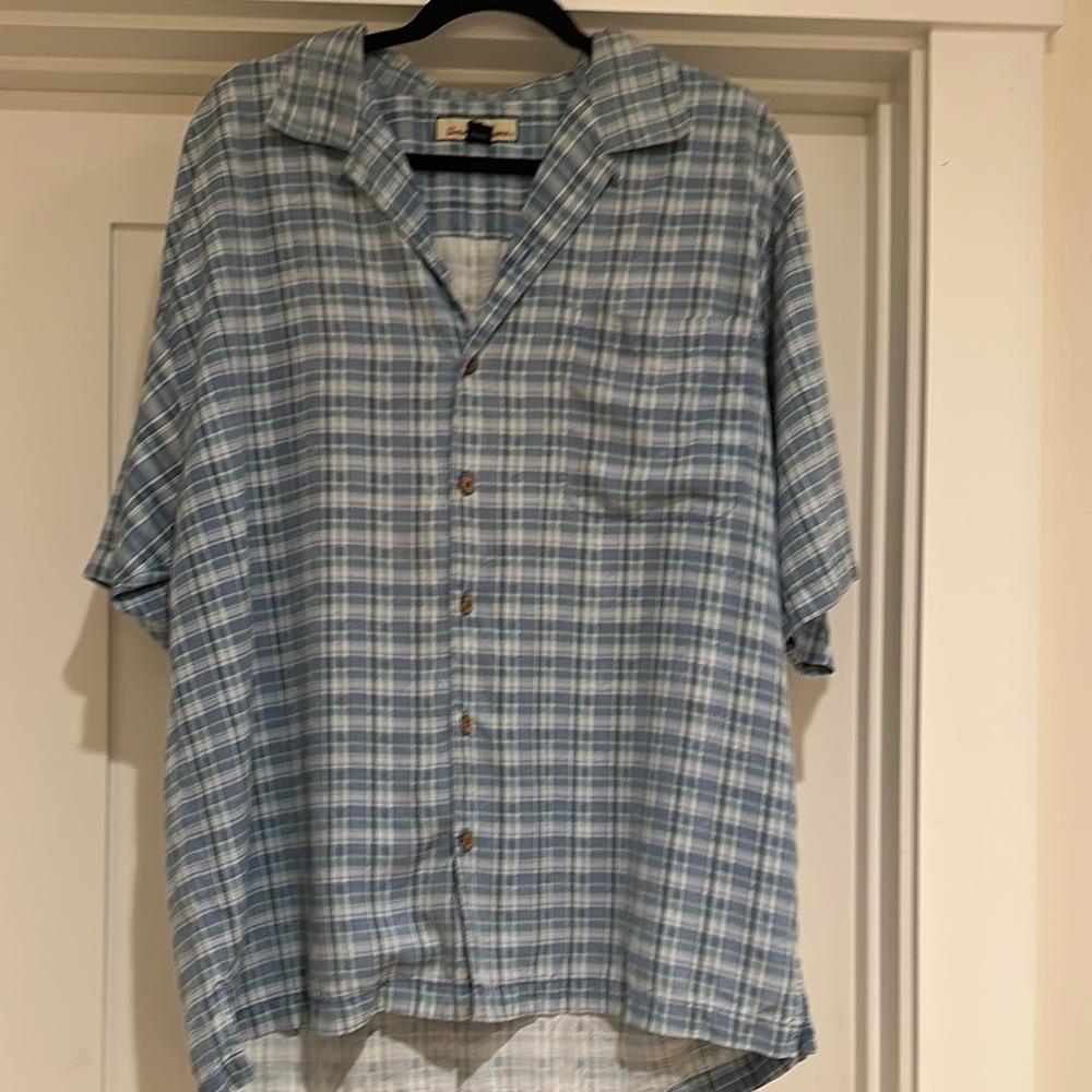 Tommy Bahama Blue Plaid Men's Shirt